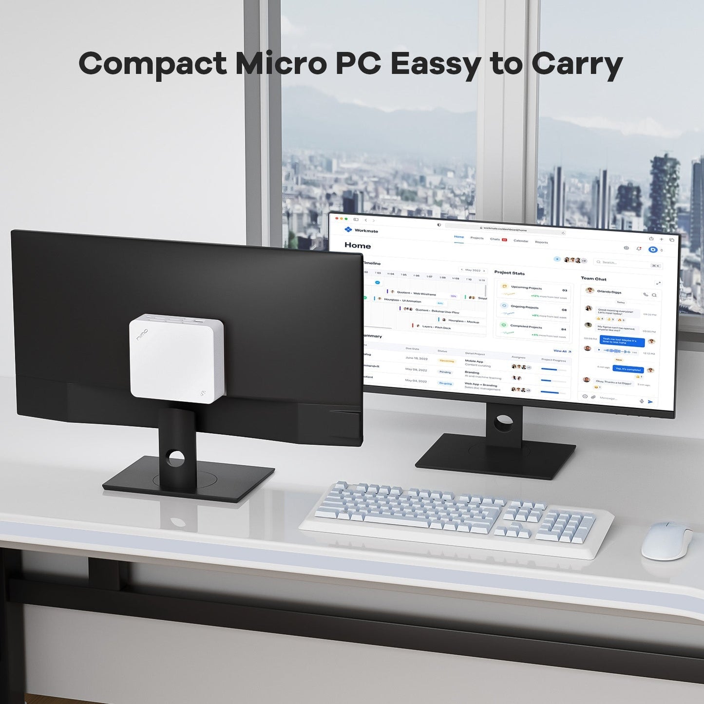 TEMELLSAN Minipc DNB20 (In Macaron) Intel N100 Processor for Home and School - 4GB - 128GB - White