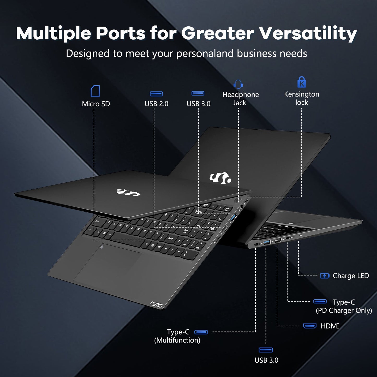 TEMELLSAN 15.6 FHD N156 I5-12450H Laptop for Entertainment-Black-32GB-2TB