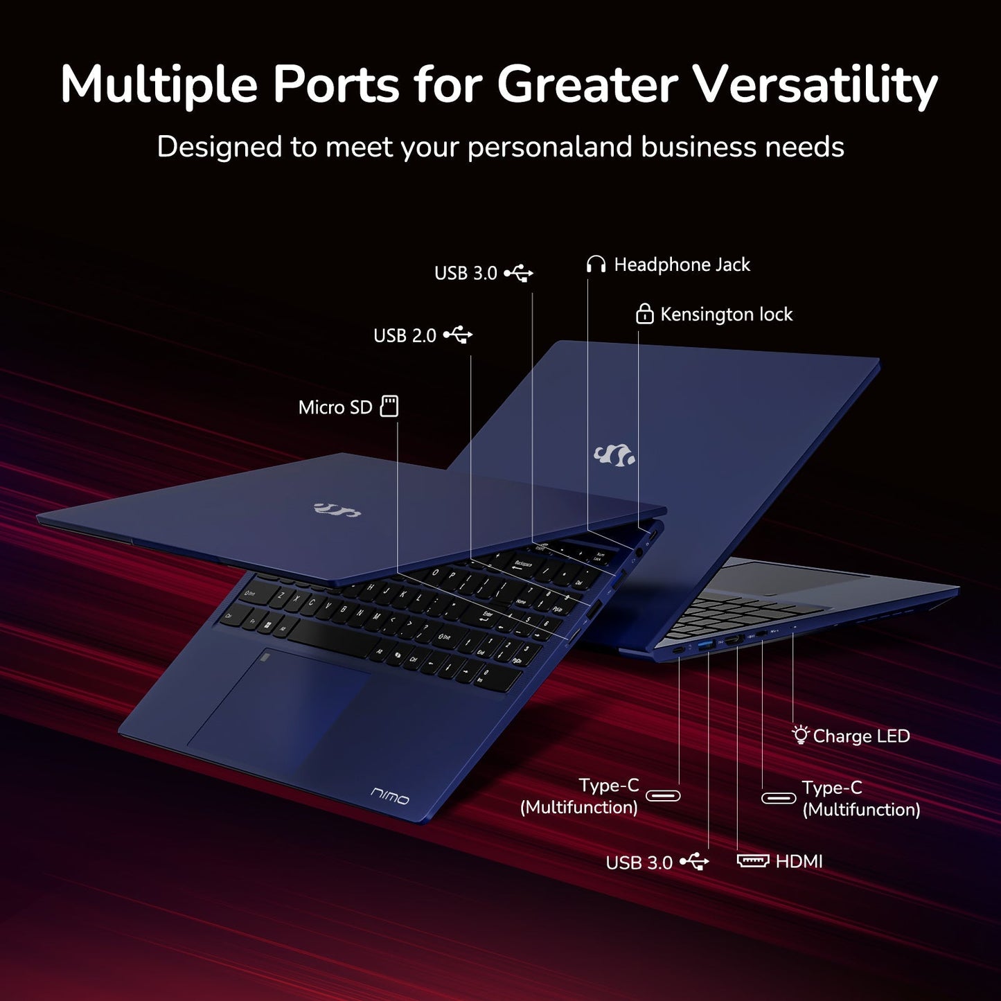 15.6'' R7 6800H FHD Business Gaming Laptop Computer-Blue-32GB-1TB